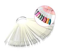 Veemoon 50pièces Présentoir Ongles Bâtonnets Nuancier Fan Naturel Transparent Pour Manucure Et Pratique Nail Art