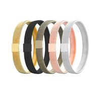 Veemoon 5Pièces Bracelet Élastique Métallique Mixte pour Hommes Lot de Dérapantes pour Chemises et Accessoire de Mode et Durable