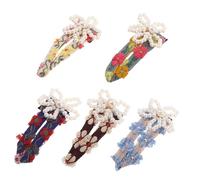 Veemoon 5pièces Lot De Pinces à Cheveux à Motifs Floraux Avec Fausses Perles Accessoires Pour Cheveux Pour Femmes Barrettes Décoratives
