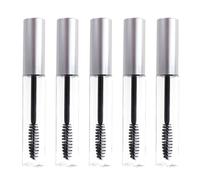 Veemoon 5pièces Tube Mascara Vide Transparent Avec Couvercle Argenté Lot De Flacons Rechargeables Pour Crème Cils Brosse à Mascara Maquillage Yeux Flacon Voyage Pratique