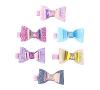 Veemoon 6 pièces Barrettes à Cheveux Pailletées pour Filles Lot de Nœuds Accessoires Coiffure Colorés pour Fêtes et Usage Quotidien Clips Sûrs et Confortables