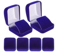 Veemoon 6 Pièces Boîte de Présentation Bleu en Plastique Floqué pour Badge et Médaille, Rangement Multifonctionnel Élégant, Protège des Dommages, pour Bureau et École