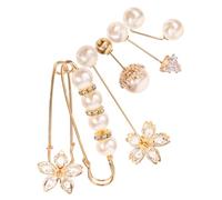 Veemoon 6 pièces Broche de Mode Perles Épingle de Sécurité pour Écharpes et Vêtements Accessoires Élégants pour Mariages et Fêtes