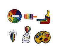 Veemoon 6 Pièces Broches Colorées Décorations Amusantes Cartoon pour Vêtements et Sacs Palette Glace