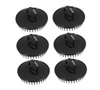 Veemoon 6 pièces Brosse Shampooing Ronde Noire Démêlante et Exfoliante Masseur pour Soulagement Démangeaisons et Massage Cou Épaules