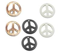 Veemoon 6 pièces Collier Signe de Paix Vintage Résine Pendentif Anti-guerre Ajustable pour Homme et Femme Bijoux Rétro