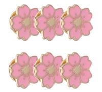 Veemoon 6 Pièces Épingles à Revers de Petite Fleur de Cerisier Japonaise, Finition Émail Métallique Rose, Accessoires Légers pour Vestes, Pulls et Robes de Mariée, pour Mariage et Usage