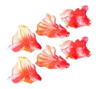 Veemoon 6 Pièces Figurines Poissons Rouges Miniatures en Résine Réalistes pour Décorations D'aquarium et Jardin, Design Compact et Polyvalent pour Installation Décorative