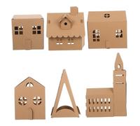 Veemoon 6 Pièces Kit Maison Carton Miniature DIY pour Garçon Fille Modèle à et Colorier Maquette Petite Maison Papier Stable et Décorative pour École Maternelle et Loisirs Créatifs