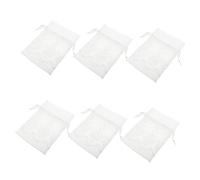 Veemoon 6 pièces Lot de Dentelle à Cordon de Serrage Blanc Pochettes de Rangement Légères et Résistantes pour Bijoux et Parfait pour Anniversaire et Mariage