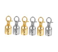 Veemoon 6 pièces Lot de Embouts Métalliques pour Cordon de Barrière Bouchons de Corde pour Cordeline Accessoires Stanchions Post Finition Stable et Facile à Installer pour Hôtels et
