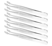Veemoon 6 pièces Lot de Pincettes Inoxydables à Bout Plat pour Loisirs Créatifs Timbres Bijoux et Précision Outils Robustes Ergonomiques Antidérapants