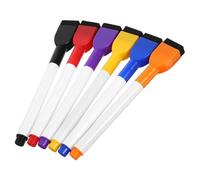 Veemoon 6 Pièces Marqueurs pour Tableau Blanc, Stylo à Dessin Effaçable | ABS et Feutre, Écriture Fluide et Usage Polyvalent, avec Gomme, pour Tableaux Blancs et Verre