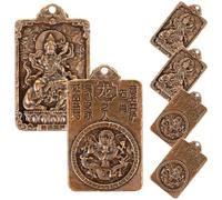 Veemoon 6 Pièces Pendentif Bouddha Rétro en Laiton pour Bijoux Diy, Or