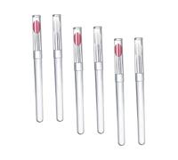 Veemoon 6 pièces Pinceaux à Silicone Réutilisables avec Capuchons Poussière Outil Maquillage Portable Application Douce et Précise Rose et Blanc