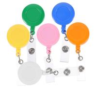 Veemoon 6 pièces Porte Badge Rétractable avec Clip Porte Carte Identité Sécurisé pour Infirmiers Couleurs