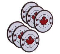 Veemoon 6 Pièces Rouge Broche Chic Ronde Drapeau du Canada en Alliage de | Surface Lisse, Réutilisable et Facile à Ouvrir, Se Fixe sans Abîmer les Vêtements, Style Mignon