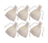 Veemoon 6 pièces Sachets Toile à Cordon Petits Sacs avec Broderie Dentelle Pochettes pour Bonbons Fêtes Anniversaire et