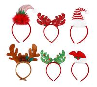 Veemoon 6 Pièces Serre-tête De Noël De Cerf Lot De Accessoires De Coiffure Bandeaux De Fête Couvre-chef De Noël
