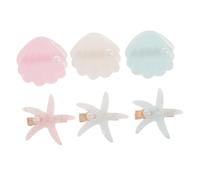Veemoon 6 Pièces Set de Pinces à Cheveux Étoile de pour Filles Accessoires Capillaires Décoratifs Adorables pour Mariages Fêtes et Plage Épingles à Cheveux Colorées Blanc Rose Bleu