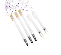 Veemoon 6 pièces Set de Stylos Pinceaux à Eau avec Réservoir pour Peinture Aquarelle Crayons Solubles Couleurs Solides ou Pigments Poudre Flux Encre Contrôlable pour Couleur Aléatoire