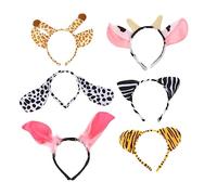Veemoon 6 Pièces Set de Têtes Animaux pour Garçon Fille Accessoires de Déguisement Amusants et Créatifs pour Fêtes et Photobooth