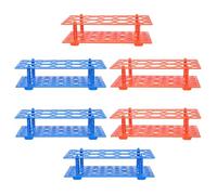 Veemoon 6 Pièces Support Tubes à Essai Plastique Rangement pour Tubes de Centrifugation Base Antidérapante pour Labo Rack Orange et Bleu