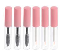 Veemoon 6 Pièces Tube de Mascara Vide 5ml PET Rose, Rechargeable et | Corps Transparent, Format Compact, Rangement Facile, pour Maquillage Quotidien et Transport Pratique