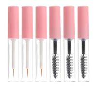 Veemoon 6 Pièces Tube de Mascara Vide Rechargeable en Pet 5ml Léger et Portable pour Maquillage Sourcils et Cils, Contenant Cosmétique Rose pour DIY et Retouches