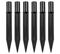 Veemoon 6 Piquets D'éclairage Solaire pour Jardin en Abs Noir, Bords Lisses sans Bavure, Apparence Robuste, Pack de 6 Pièces pour Chemins et Pelouses