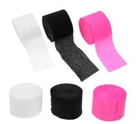 Veemoon 6 rouleaux Lot Papier Crépon pour Fête Décoration Polyvalente pour et Mariages Serpentins à Suspendre Blanc Rose et Noir