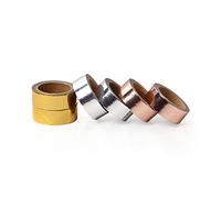 Veemoon 6 rouleaux Ruban Décoratif Masking Tape Métallisé DIY pour Scrapbooking Journaux Or Rose Or et de Chaque Couleur