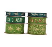 Veemoon 6 Rouleaux Ruban Vert Pailleté Fil Métallique pour Décorations de Noël Accessoires Cheveux et Bouquets Floraux Durable Souple et Facile à Utiliser