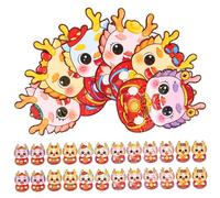 Veemoon 60 pièces Enveloppes Rouges Chinoises Dragon Année Poche Printemps Enduit Solide Design pour An