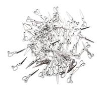 Veemoon 60 pièces Pendentifs Breloques Scissors Alliage Argenté Vintage pour Création de Bijoux DIY Accessoires Charms Mini Ciseaux Fermés pour Collier Bracelet Porte-clés Lot
