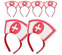 Veemoon 6pcs Bandeaux Rouges D'infirmière pour Halloween, Accessoires de Costume en Tissu Confortables et Ergonomiques, pour Cosplay et Performances Scène