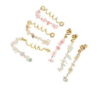 Veemoon 6pièces Bijoux pour Tresses Cristal Breloques et Pendentifs Décoratifs Accessoires pour Dreadlocks Spirale Ornement Cheveux pour Filles et Femmes