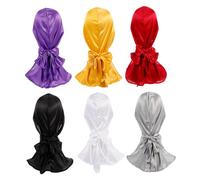 Veemoon 6pièces Bonnets Décoratifs pour Soins Capillaires Bonnets de Nuit Turban Pirate Chapeau Chimio Headwrap Longue Queue