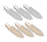 Veemoon 6pièces Pinces à Cheveux Sans Plis à Cristaux Métalliques Pinces Plates Décoratives No Bend Pour Maquillage Et Coiffure Mix or Et Argent