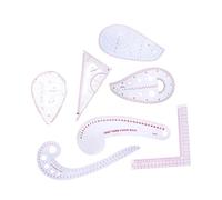 Veemoon 7 pièces Kit Règles Couture Tailleur Multi-fonctions pour Dessin Coupe et Création Vêtements Règle Patchwork Acrylique Flexible et Précise pour Couture DIY Maison
