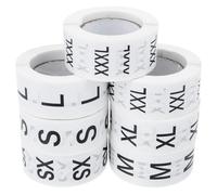 Veemoon 7 Rouleaux d'Étiquettes Autocollantes Rondes pour Vêtements Taille Indiquée Auto-Adhésives pour Tri et Organisation en Boutique Marché ou Usage Personnel