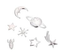 Veemoon 70pièces Breloques Lune Étoile Alliage pour Création Bijoux Pendentifs Cosmos Accessoires DIY