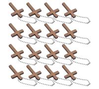 Veemoon 72pcs Porte-clés Croix en Bois Miniatures Charms Religieux Rustiques pour Bijoux Diy, Pendentifs Croix pour Rosaires, Colliers et Bracelets