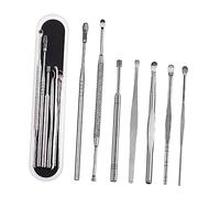 Veemoon 7pièces Curette à Cire Acier Inoxydable Outil De Nettoyage Et Élimination Du Cérumen Double Embout Pratique