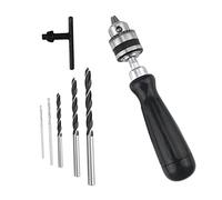 Veemoon 7pièces Perceuse à Main Avec Mandrin Trois Mors Et nsemble De Forets De Précision Poignée Antidérapante Abs Pour Bricolage Bijoux Bois Et Plastique