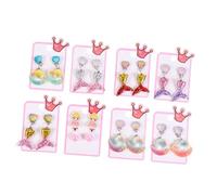 Veemoon 8 Paires Boucles D'oreilles Princesse De Dessins Animés Jolies Boucles D'oreilles à Clips Boucles D'oreilles à Clips Pour Adolescentes Boucle D'oreille Filles Acrylique
