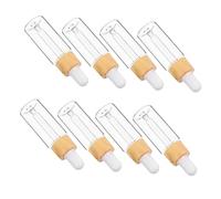 Veemoon 8 Pièces Bouteilles Verre avec Compte Gouttes Bois Flacons Rechargeables Huile Essentielle pour Voyage Étanches et Portables Lot