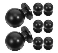 Veemoon 8 Pièces Bouton de Meuble Boule Noir Mat, Plastique, Trou Unique 1