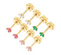 Veemoon 8 Pièces Clou D'oreille Étalon Boucles D'oreilles Pour Femmes Goujons Branché Étages Boucles D'oreilles Vissées Pour Femmes Boucles D'oreilles En Métal Zircon
