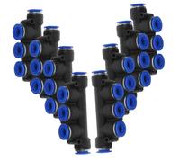 Veemoon 8 Pièces Kit Raccords Pneumatiques Connecteur Rapide Droit Étanche Compatible Tuyaux Air pour Compresseur Industriel